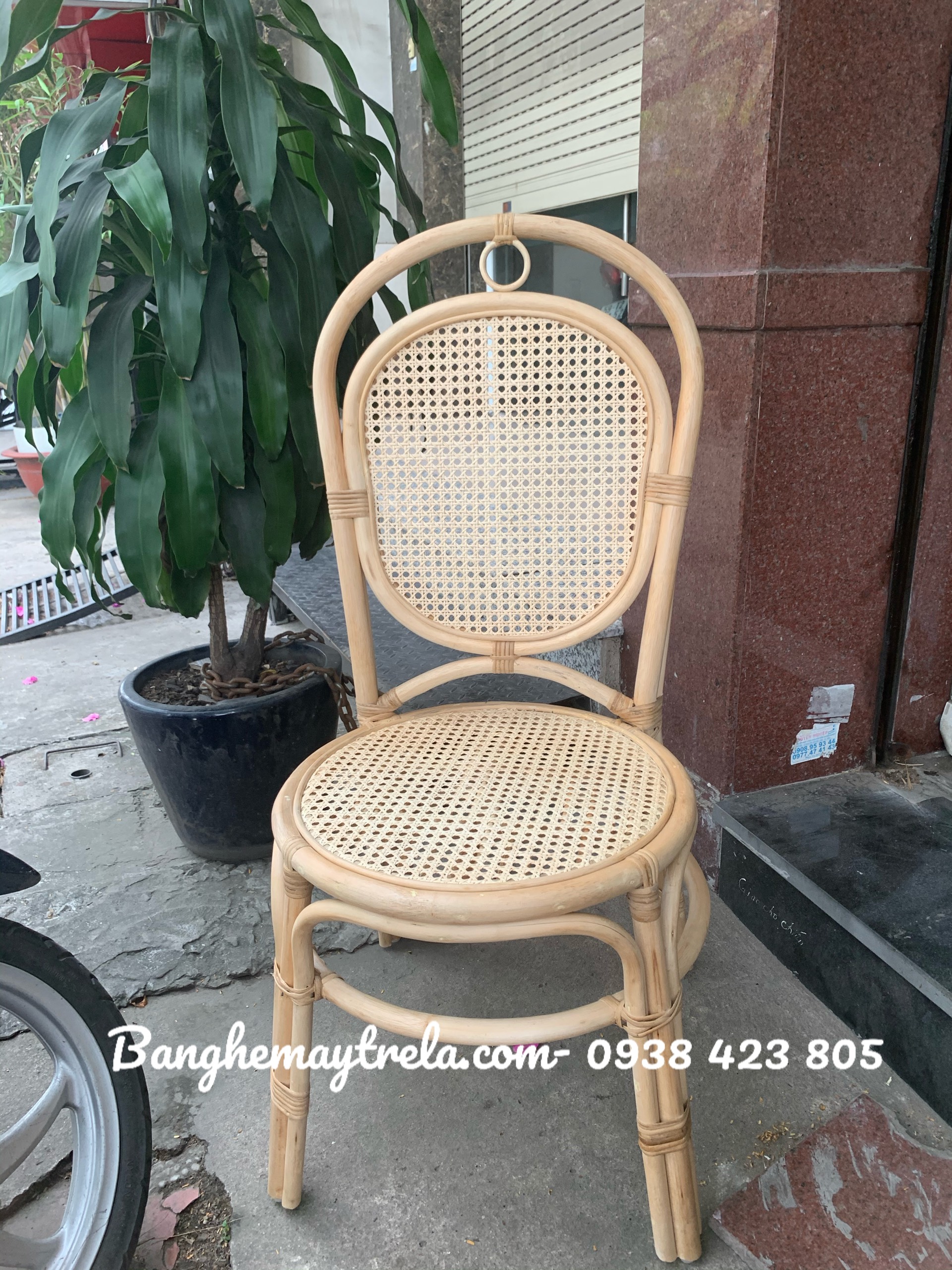 Ghế bàn ăn mây tự nhiên lưới mắt cáo